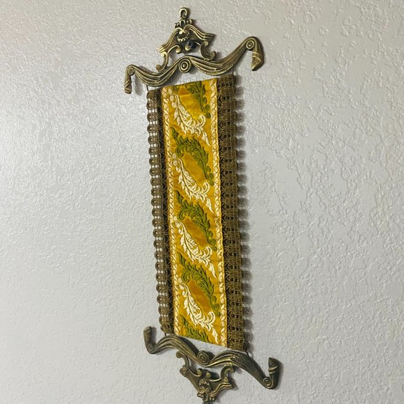 Antique Corona River Co. Art Deco Brass/Metal Hardware Hand Embroidered Tapestry - Picture 6 of 13